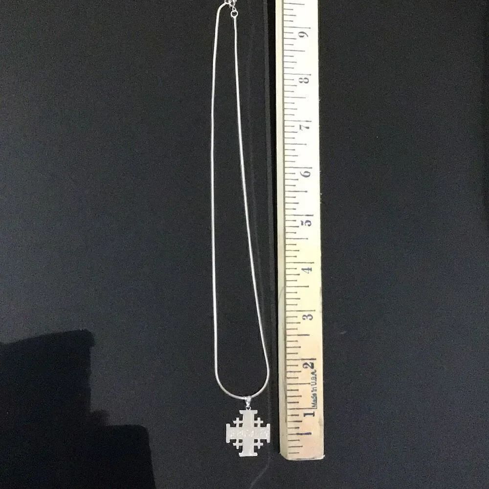 Jerusalem crusaders cross on 17 inch chain sterling silver